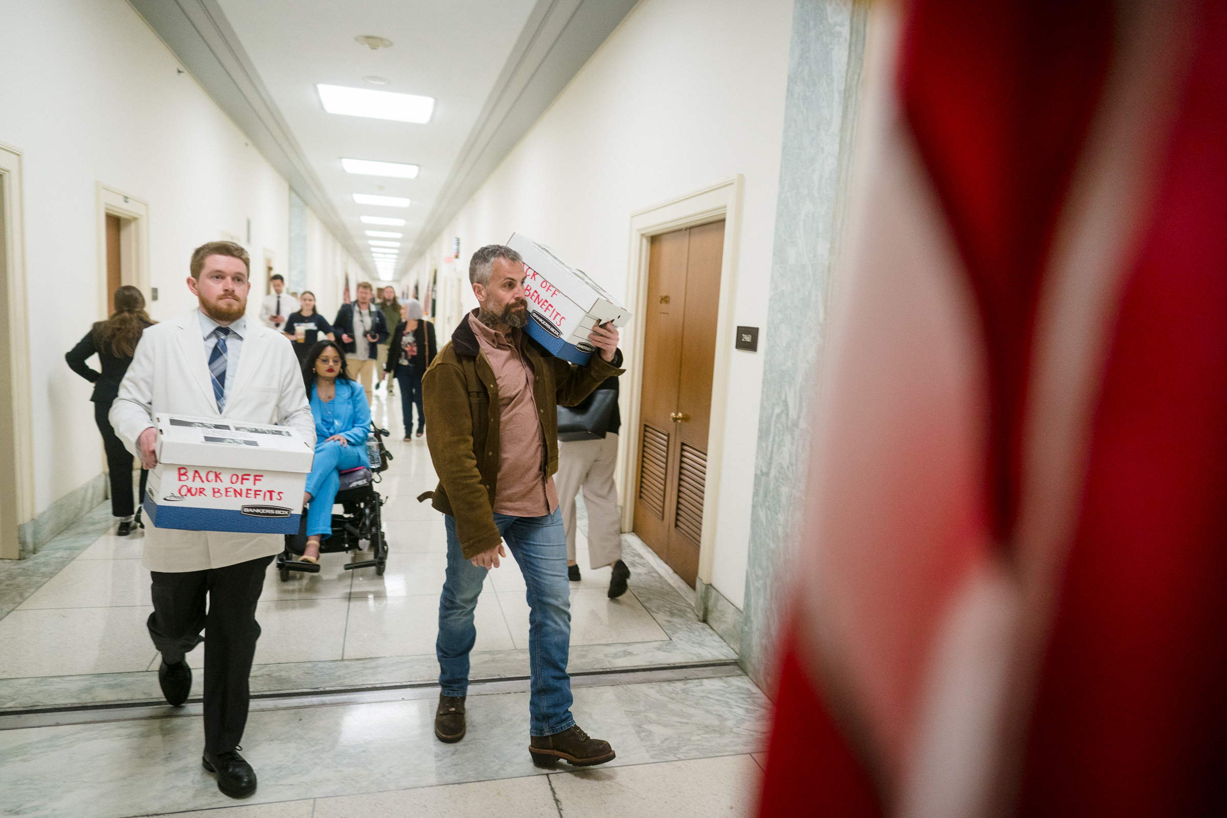 Courage for American leaders deliver the Back Off Our Benefits petition to Speaker McCarthy's office in the Capitol.